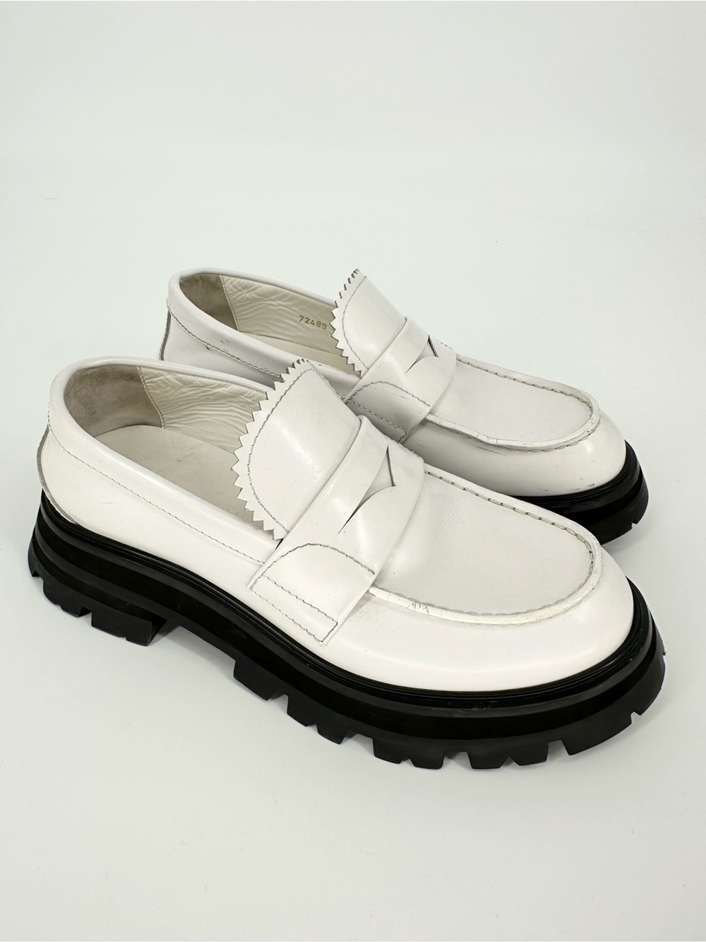 Alexander McQueen Wander platform loafers in white leather